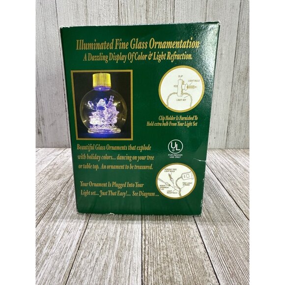 Vtg Holiday Radiance Illuminated Fine Glass Snowman Ornament Connects Light Set - Picture 4 of 8